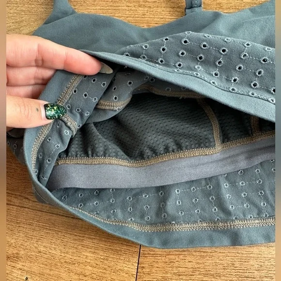 PrAna Faro Bralette Sports Bra in Chalkboard. Eyelet designs. Small. Like New. - Picture 5 of 11